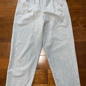 Lafayette 148 New York Light Heather Gray Wide-Leg Trousers